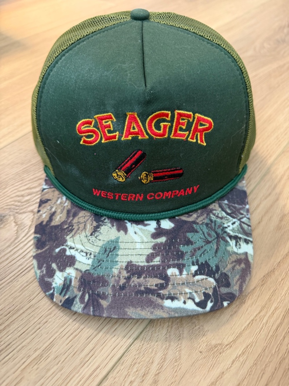 Seager Western Company Green & Camouflage Mesh Trucker Hat